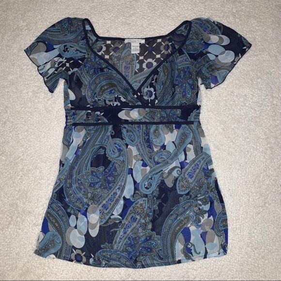 Charlotte Russe Tops - Charlotte Russe Boho Paisley Shirt